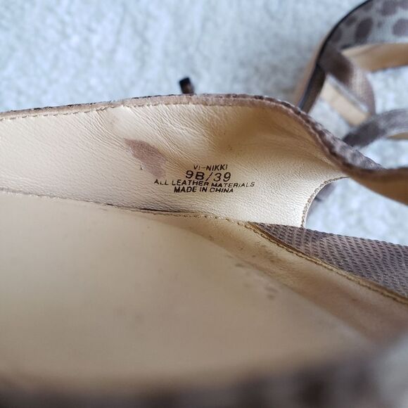 Vince Camuto Signature Snakeskin Strappy Heels - Picture 3 of 6